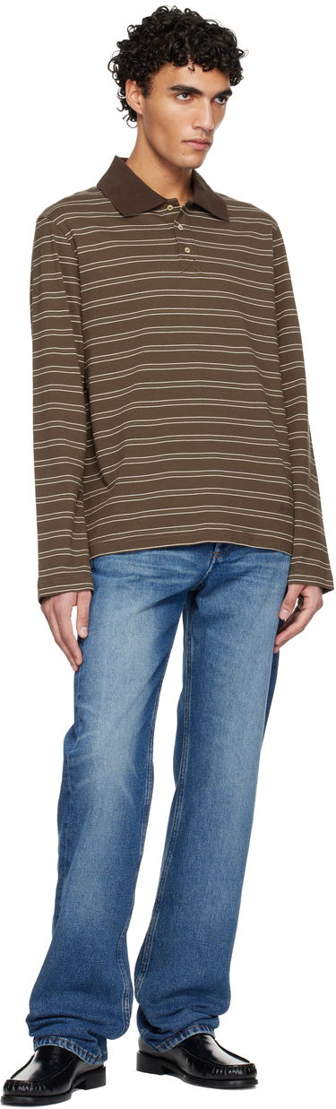 Поло тениска A.P.C. A.P.C. Long-Sleeve Striped Polo Кафяво | COHLV-H26519, 3