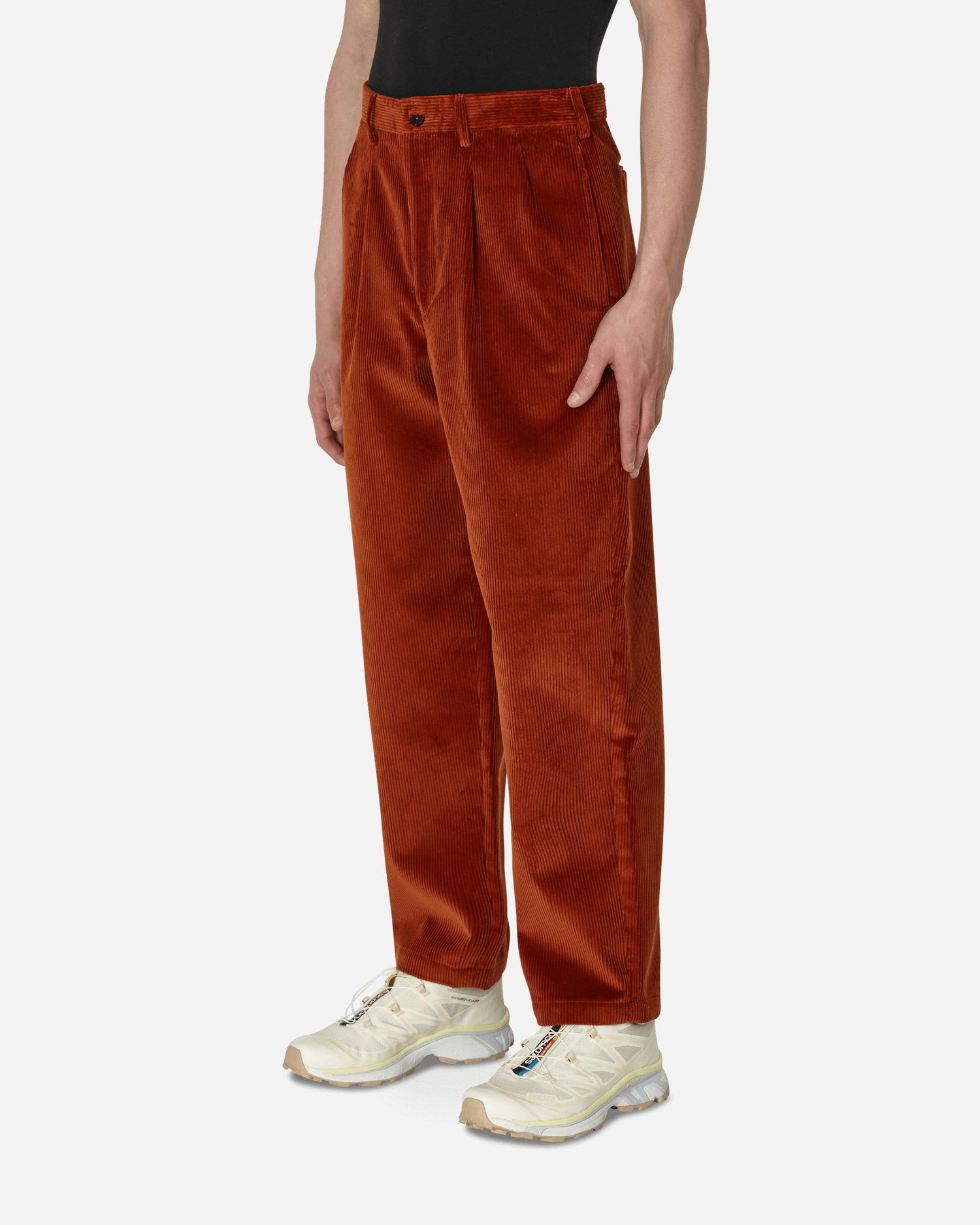 Панталони Noah Double-Pleat Corduroy Pants Кафяво | P043FW22 CNM, 1