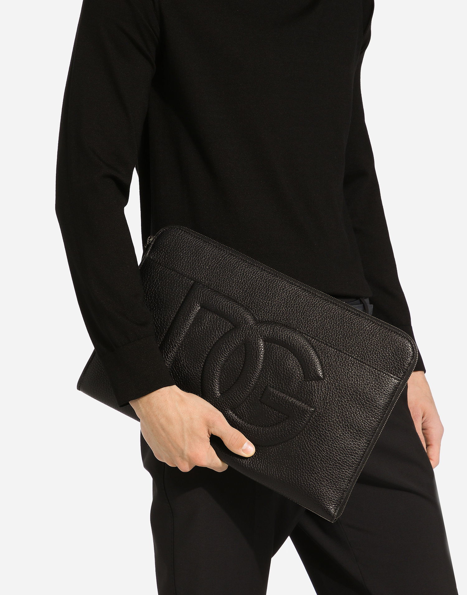 Портфейл Dolce & Gabbana Large Deerskin Clutch Черно | BM2337A803480999, 1