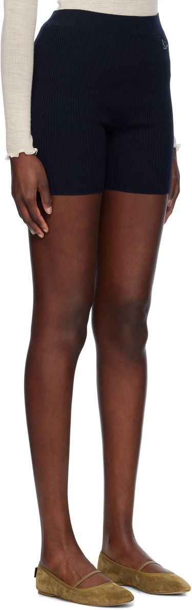 Къси панталони MAISON KITSUNÉ Maison Kitsuné Baby Fox Patch Fine Ribbed Shorts Тъмно синьо | OW01116KT1091, 1