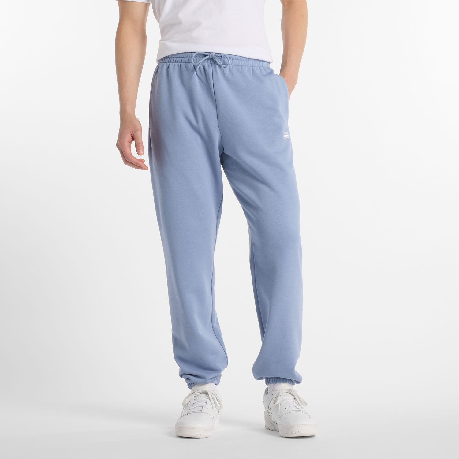 Спортни панталони New Balance Men's Essentials Fleece Pants Синьо | NBMP41519DUS, 0