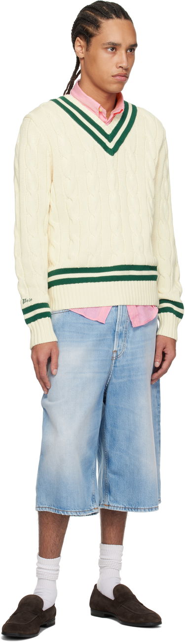 Пуловер Polo by Ralph Lauren Polo Ralph Lauren 'The Iconic Cricket' Cable Knit Sweater Бежово | 710961153001, 3
