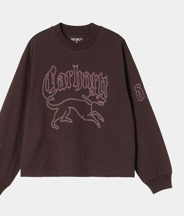 Тениска Carhartt WIP Women's Long Sleeve Hackwork T-Shirt Кафяво | I035541_9, 0