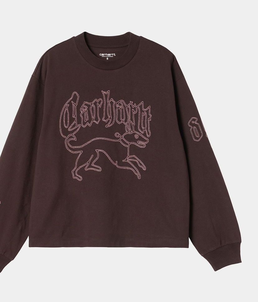 Тениска Carhartt WIP Women's Long Sleeve Hackwork T-Shirt Кафяво | I035541_9
