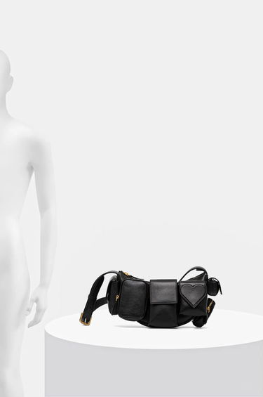 Чанта за кръста Fiorucci Multi-Pocket Leather Waist Bag Черно | U01FPABA123LE04BK01, 6