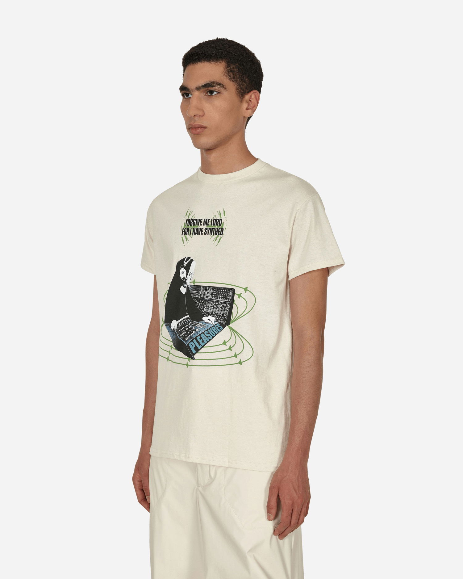 Тениска Pleasures Synth T-Shirt Бежово | P22F056 NATURAL, 1