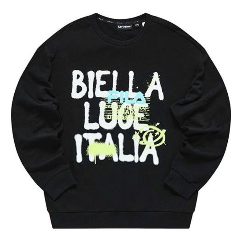 Пуловер FILA Fusion Letter Printed Sweatshirt Черно | T11M235205F-BK