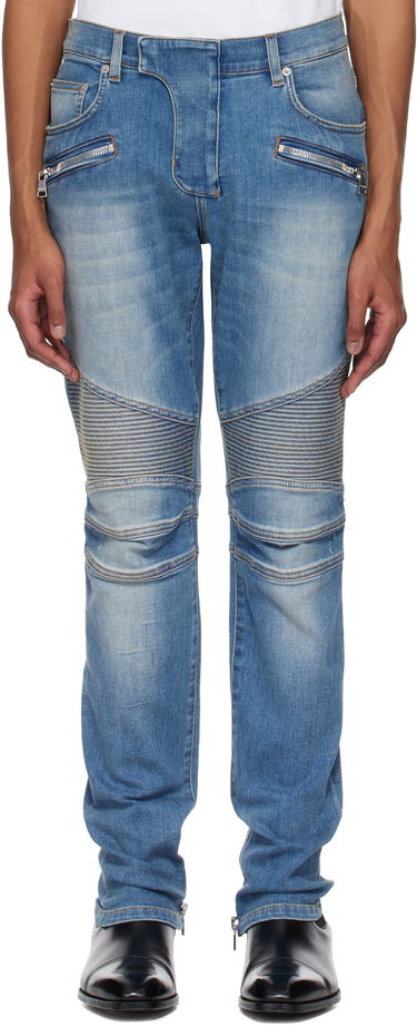 Дънки Balmain Balmain Slim-Fit Biker Jeans Синьо | EH1MG115DF44, 0