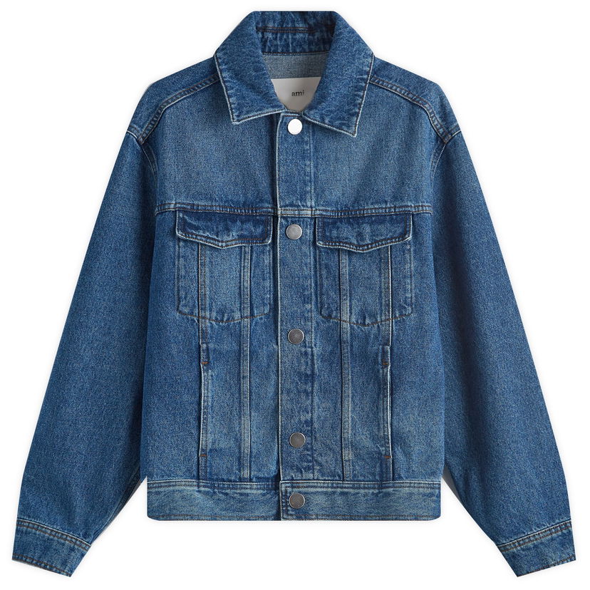 Яке AMI Denim Trucker Jacket Синьо | HJK257-DE0031-480