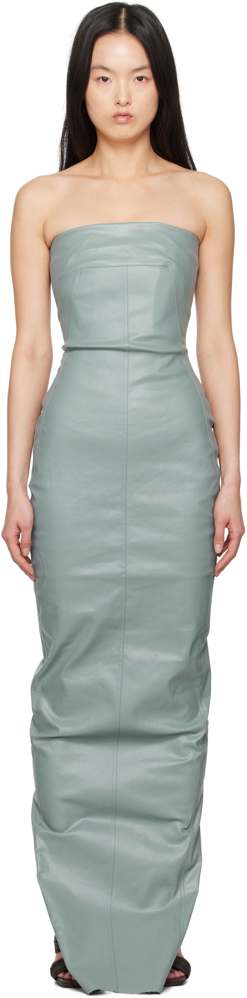 Pокля Rick Owens Rick Owens Hollywood Bustier Denim Gown Зелено | RP01E7524 SCT, 0
