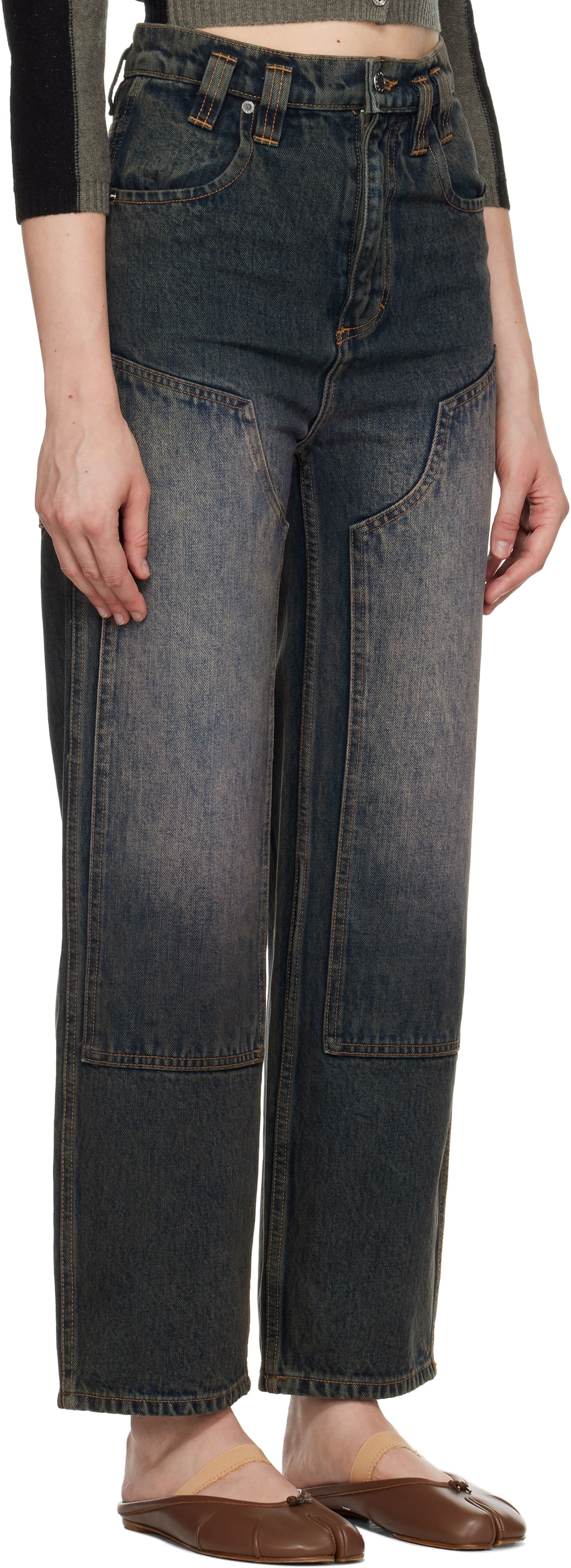 Дънки Eckhaus Latta Eckhaus Latta Double Knee Baggy Jeans Синьо | 1229-EL-PF25-MR -, 1