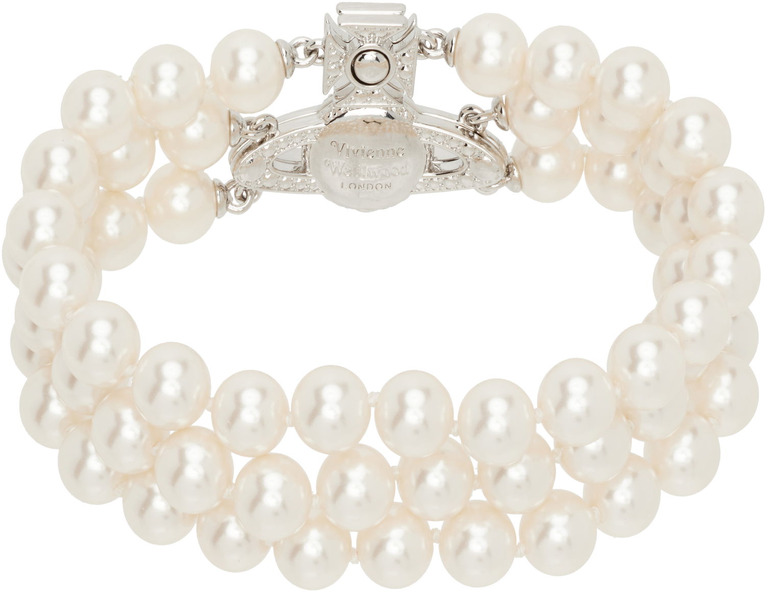 Гривна Vivienne Westwood Vivienne Westwood Graziella Three Row Pearl Bracelet Бяло | 6103008J-02P132, 1
