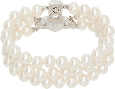 Гривна Vivienne Westwood Vivienne Westwood Graziella Three Row Pearl Bracelet Бяло | 6103008J-02P132, 1