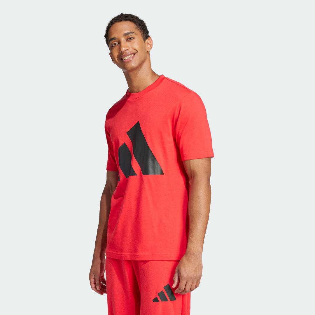Тениска adidas Performance Essentials Red T-Shirt With A Large Logo Червено | JE8934, 0