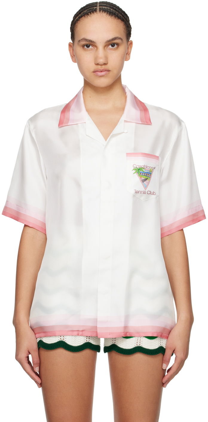 Риза Casablanca Tennis Club Icon Shirt Бяло | U-MPS24-SH-003-05