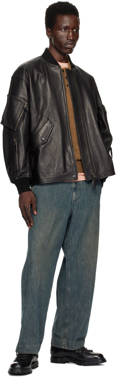 Яке бомбър BEAMS BEAMS PLUS MIL Flight Leather Jacket Черно | 38180593202, 3