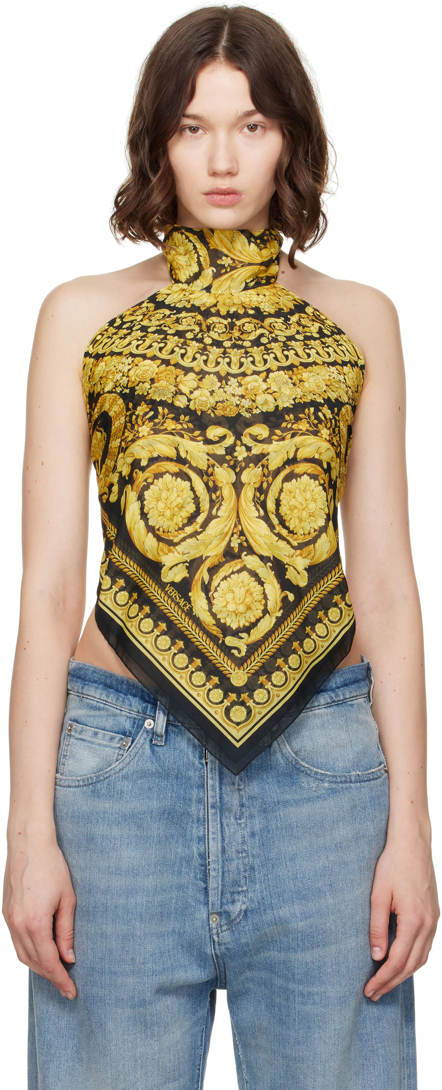 Потник Versace Versace Barocco Foulard Halter Top Черно | 1016588_1A11158, 0