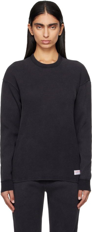 Пуловер Alexander Wang Alexander Wang Long Sleeve Waffle T-Shirt Черно | UC4221611W, 0