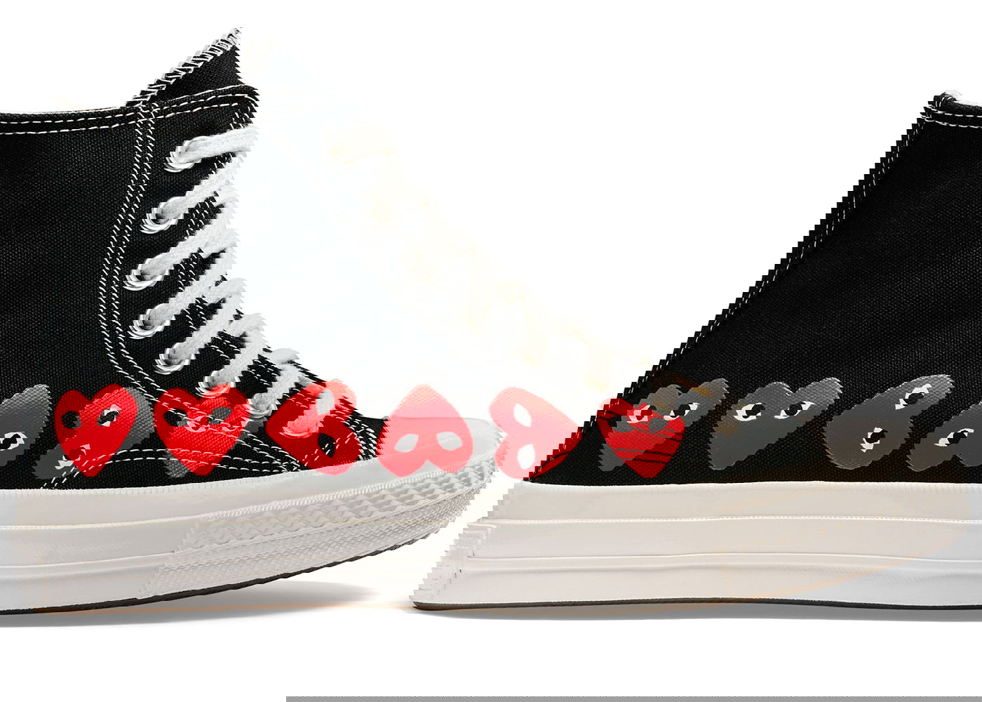 Кецове и обувки Converse Comme des Garcons x Chuck Taylor All Star 70 Hi PLAY "Multi-Heart Black" Черно | A08147C/AZ-K127-001-1, 0