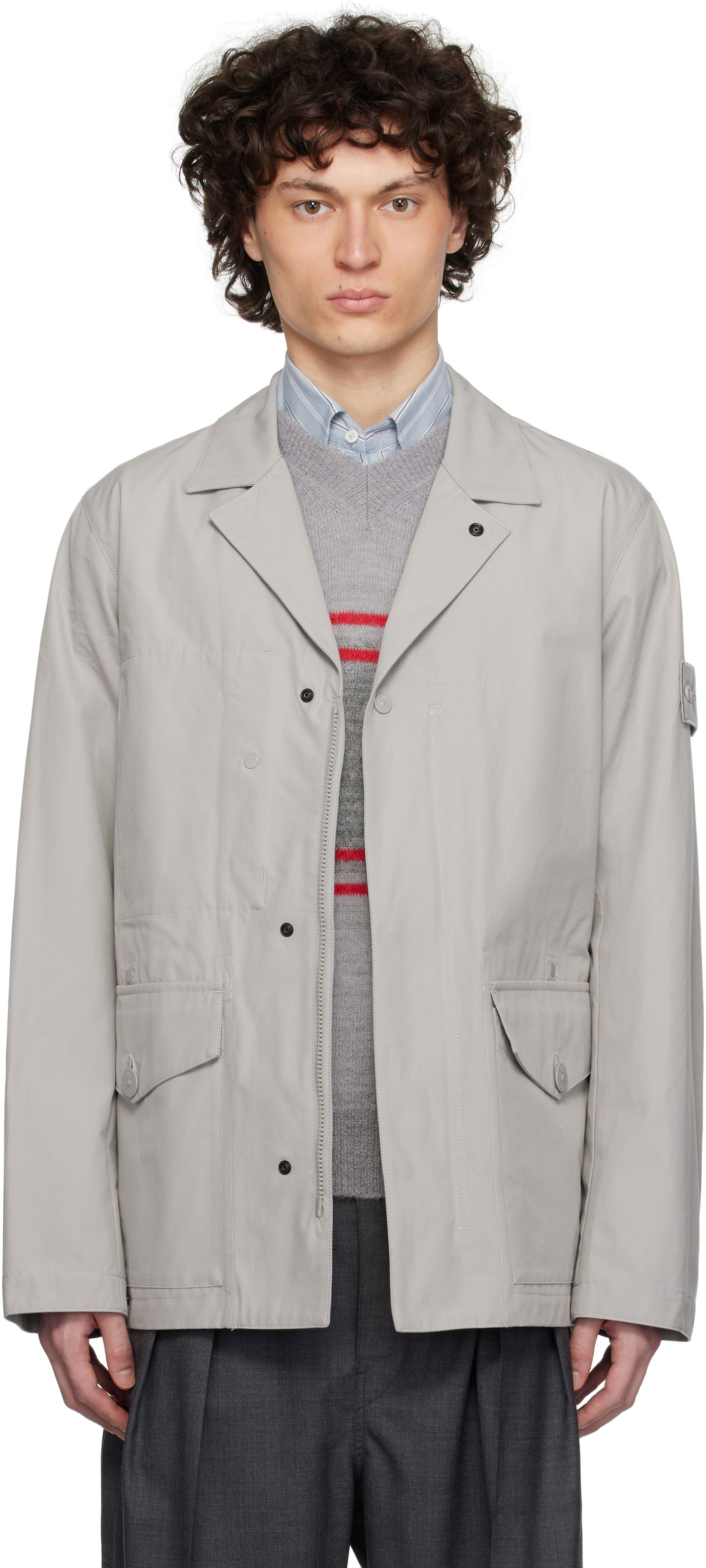 Яке Stone Island Stone Island Weatherproof Cotton Canvas Jacket Сиво | K1S15 A100002 S00F1, 0