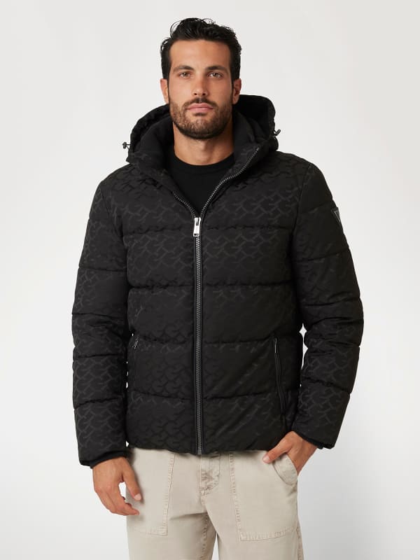 Пухо яке GUESS Logo Print Puffer Jacket Черно | M4BL42WG9L2, 0