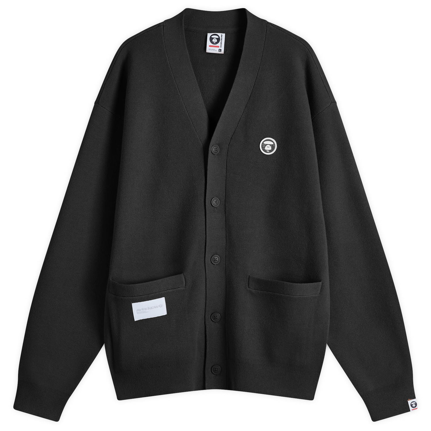 Пуловер AAPE by A Bathing Ape AAPE Now Camo Badge Knit Cardigan Черно | AAPKNMB335XXNBKX, 0