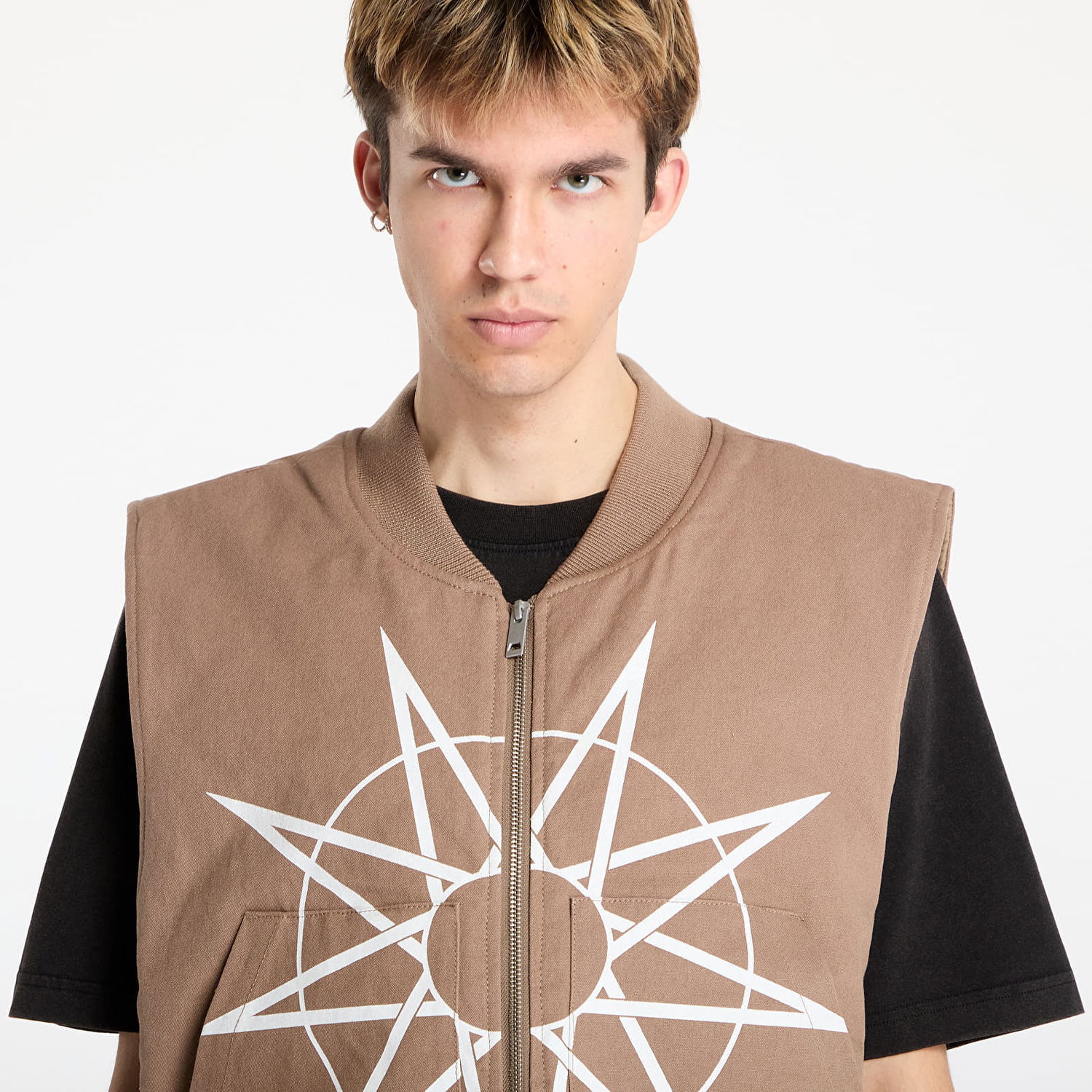 Жилетка Pleasures PLEASURES x Slipknot Padded Vest Кафяво | P25SK003 BEIGE, 1