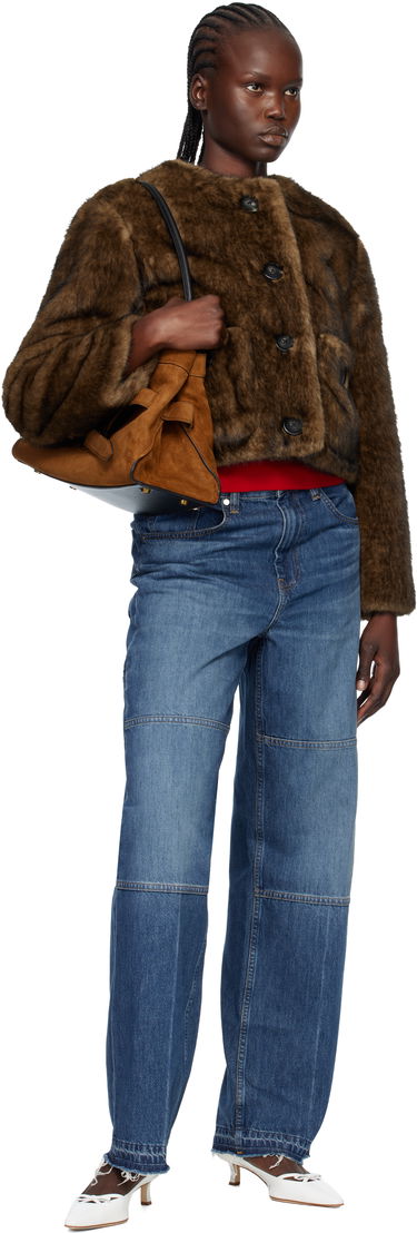 Дамска чанта Marc Jacobs Suede Dakota Buckle Top Handle Satchel Кафяво | 2F5HSC009H01, 3