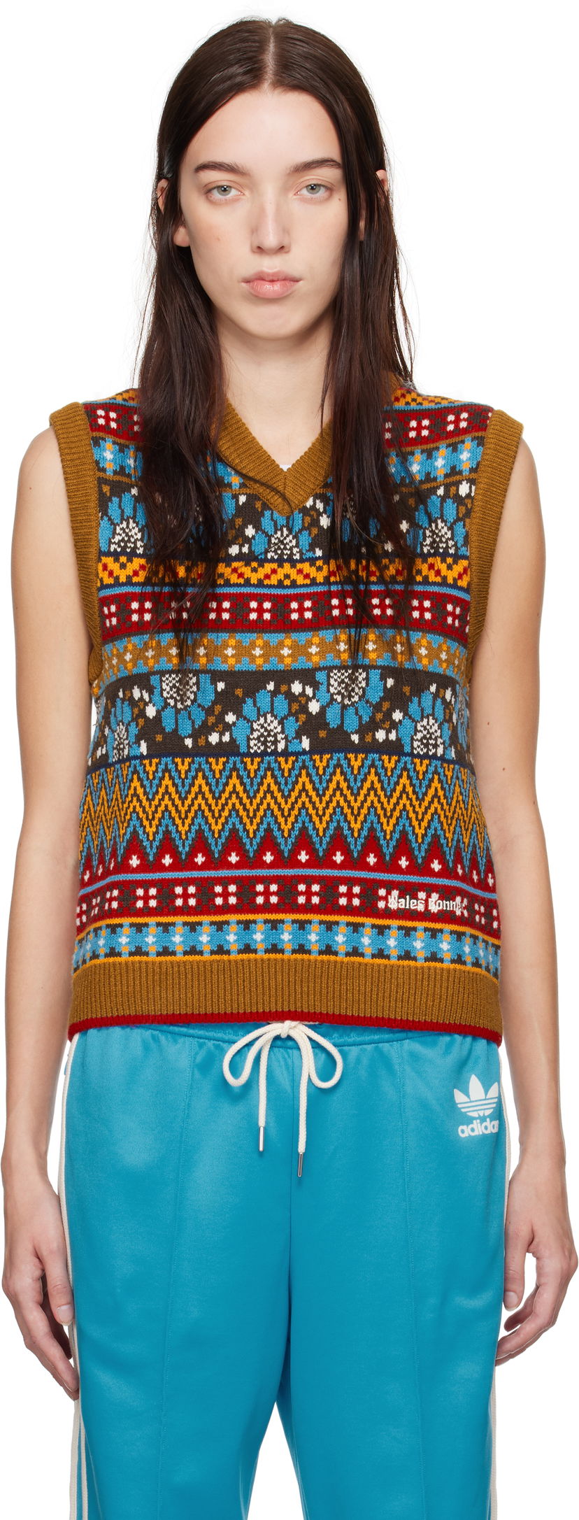 Жилетка Wales Bonner Wales Bonner Knit Vest Кафяво | JE5983