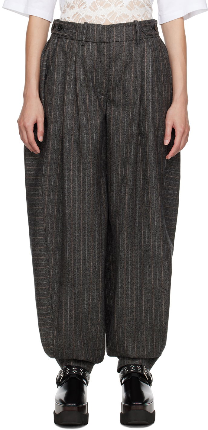Панталони Stella McCartney Stella McCartney Pinstripe Balloon Trousers Сиво | 6401383CR751