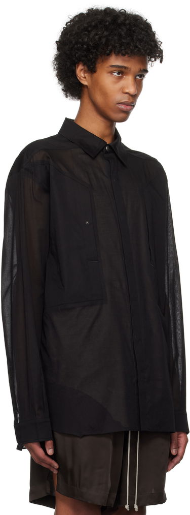 Риза Rick Owens Rick Owens Hollywood Jumbo Fogpocket Outer Shirt Черно | RU01E5240 CV, 1