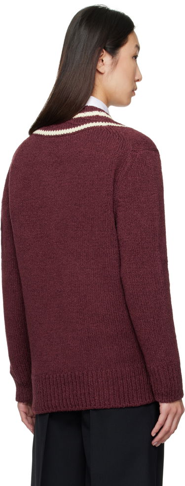 Пуловер Moncler Moncler Padded V-Neck Sweater Бургунди | K20939D00001M5493, 2
