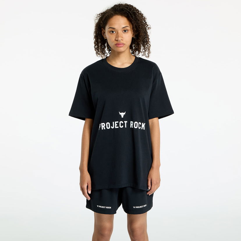 Тениска Under Armour Project Rock Campus Q3 T-Shirt Black/ White Черно | 1386440-001