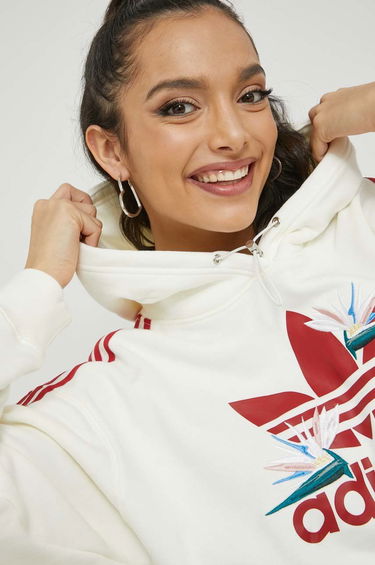 Суитчър adidas Originals Thebe Magugu Floral Hoodie Бяло | HK5210, 0