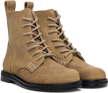 Кецове и обувки JW Anderson JW Anderson Suede Lace-Up Ankle Boots with Contrast Stitching Бежово | BT0107-LA0319, 3
