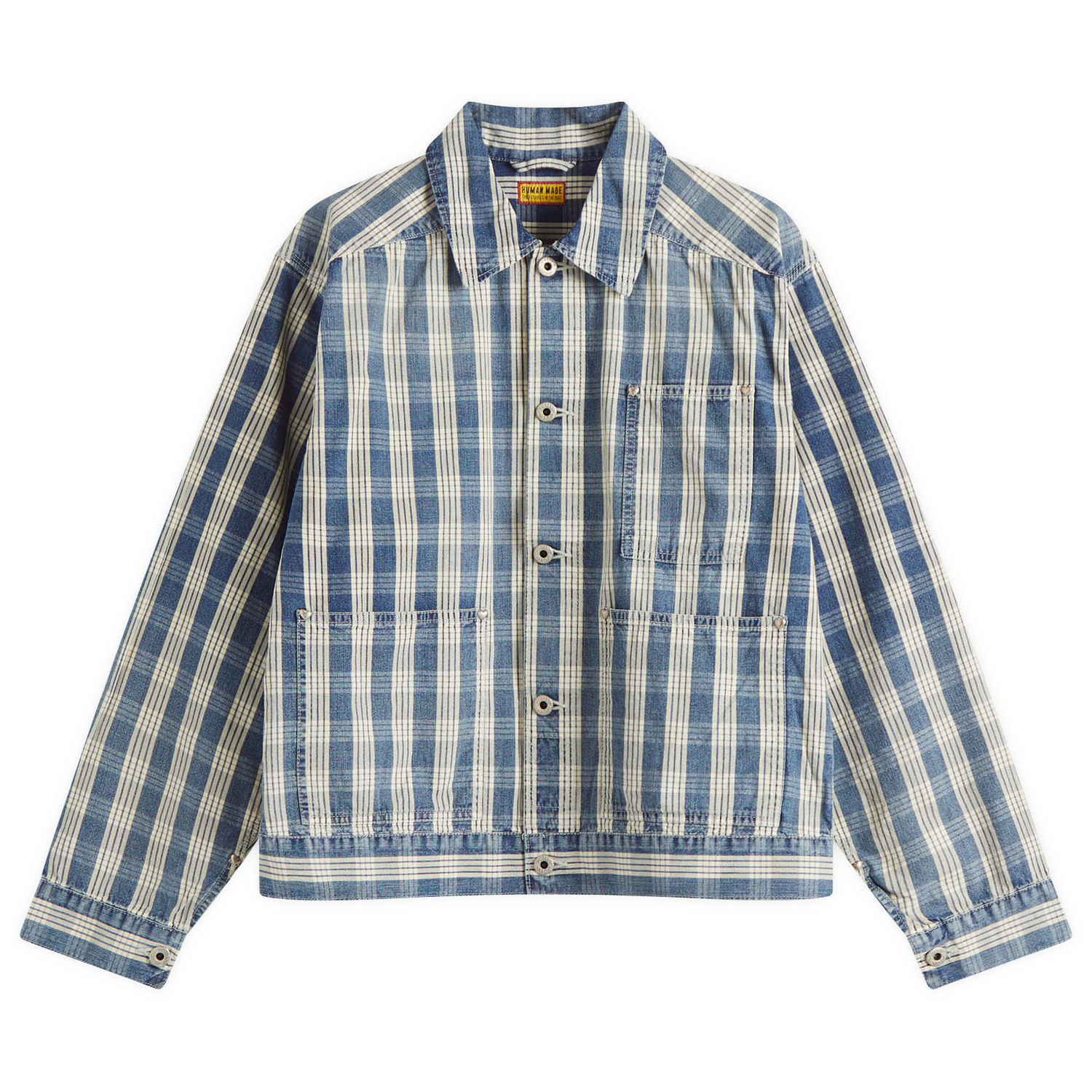 Риза Human Made Human Made Checked Work Jacket, Size Large Синьо | HM29JK010-IND, 1