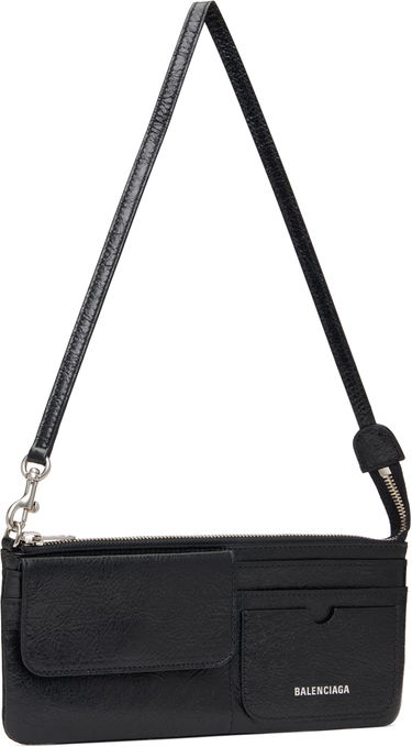 Портфейл Balenciaga Black Leather Superbusy Shoulder Pouch Bag Черно | 801956 2AA9Z, 1