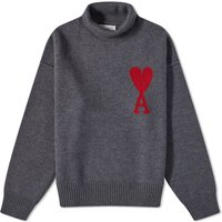 Пуловер AMI Paris Large A Heart Roll Neck Knit Сиво | BFUKS406-018-084, 1
