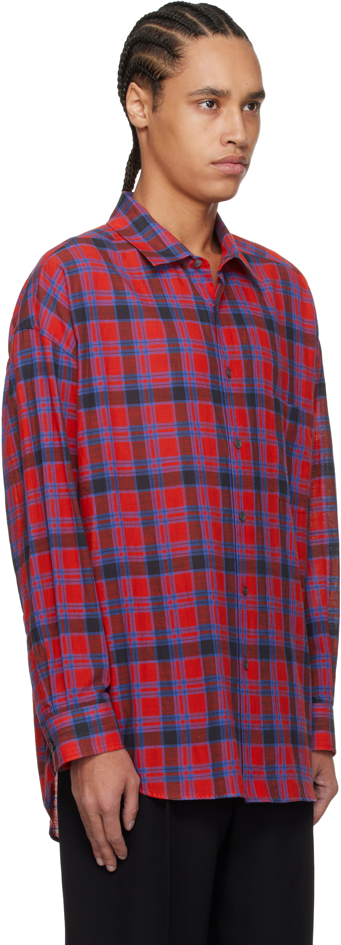 Риза The Row The Row Lancaster Plaid Shirt Червено | 882-W3796, 1