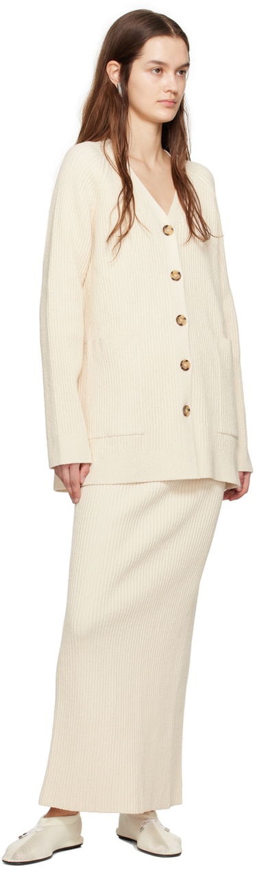 Пуловер TOTEME TOTEME Women's Ribbed Knit Cardigan Бежово | 242-WRT2183-YA0042, 3