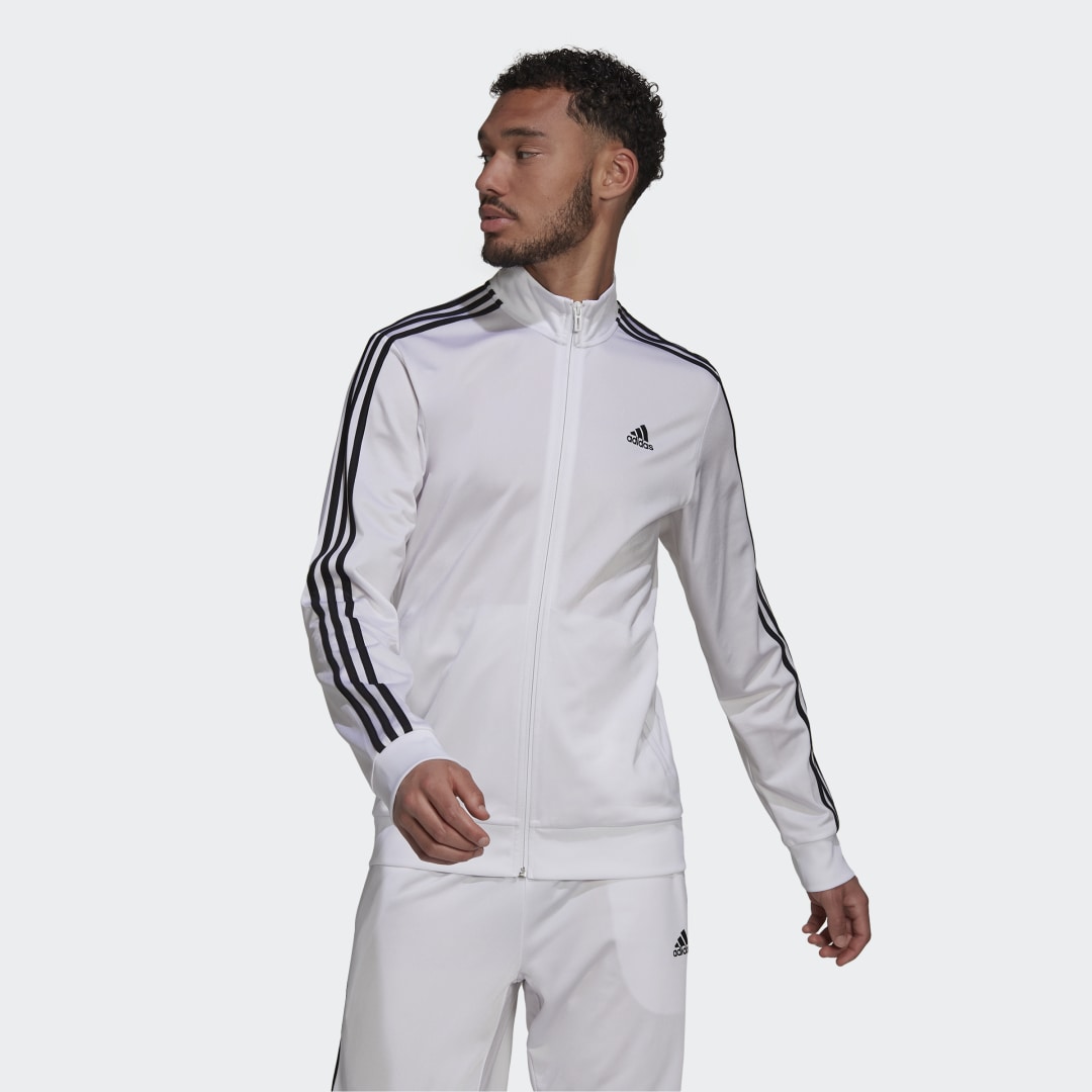 Яке adidas Originals Primegreen Essentials Warm-Up 3-Stripes Track Jacket Бяло | H46102, 0