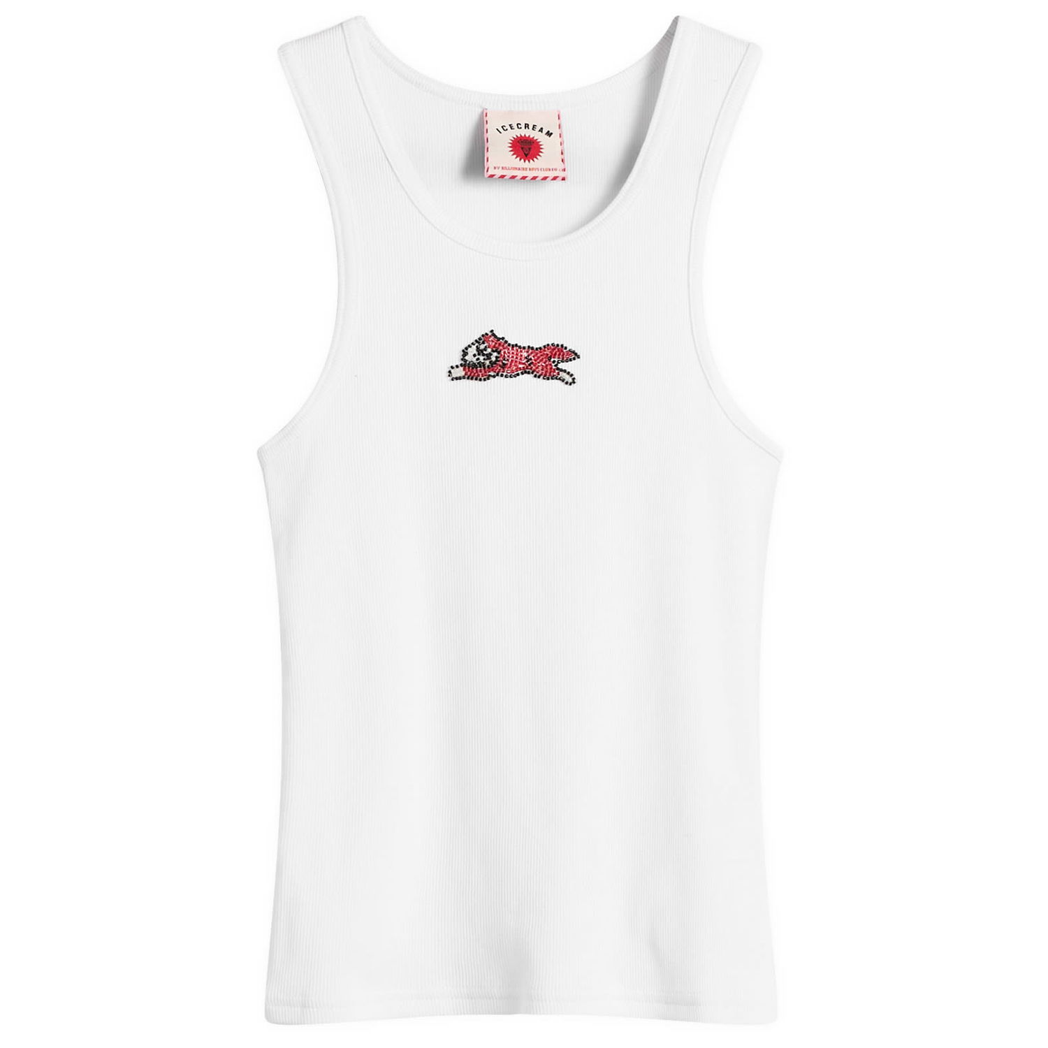 Потник BBC IceCream ICECREAM Beaded Running Dog Ribbed Vest Top, Size Large Бяло | ICWW25319-WHT, 0