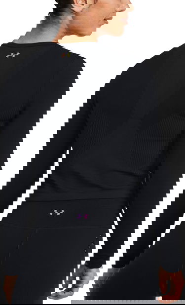 Съкратен топ Under Armour Cropped Ribbed Top Vanish Elite Seamless LS Черно | 1383649-001, 1