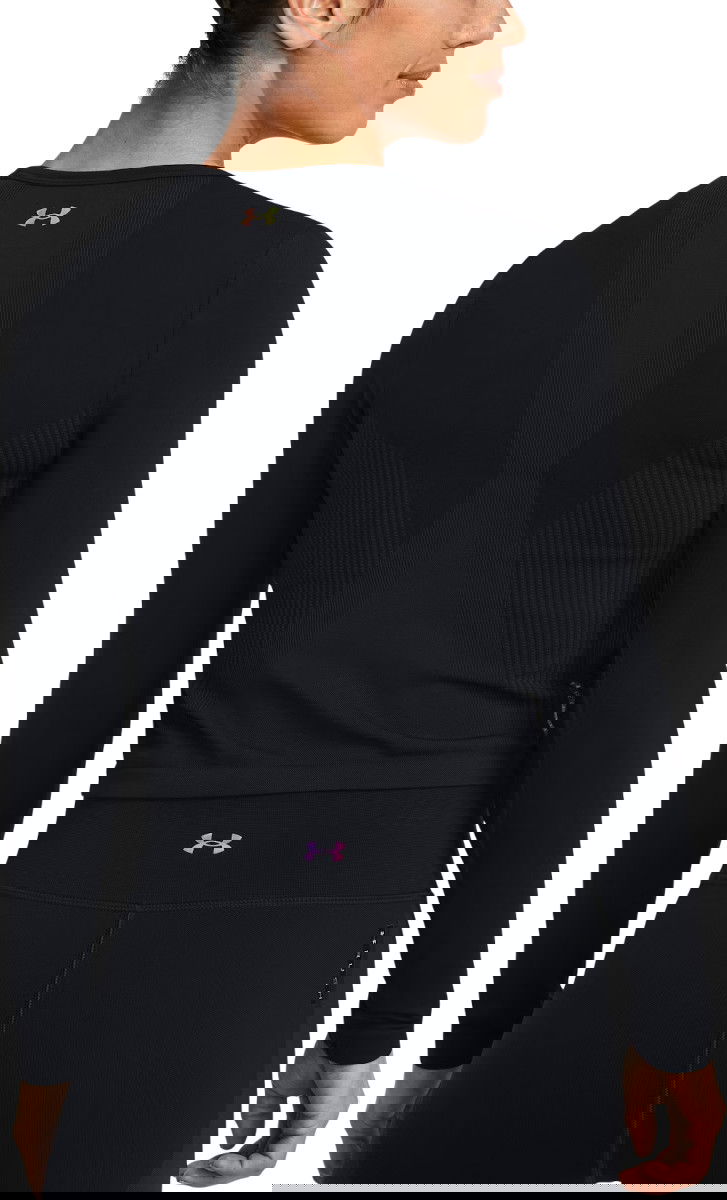 Съкратен топ Under Armour Cropped Ribbed Top Vanish Elite Seamless LS Черно | 1383649-001, 1