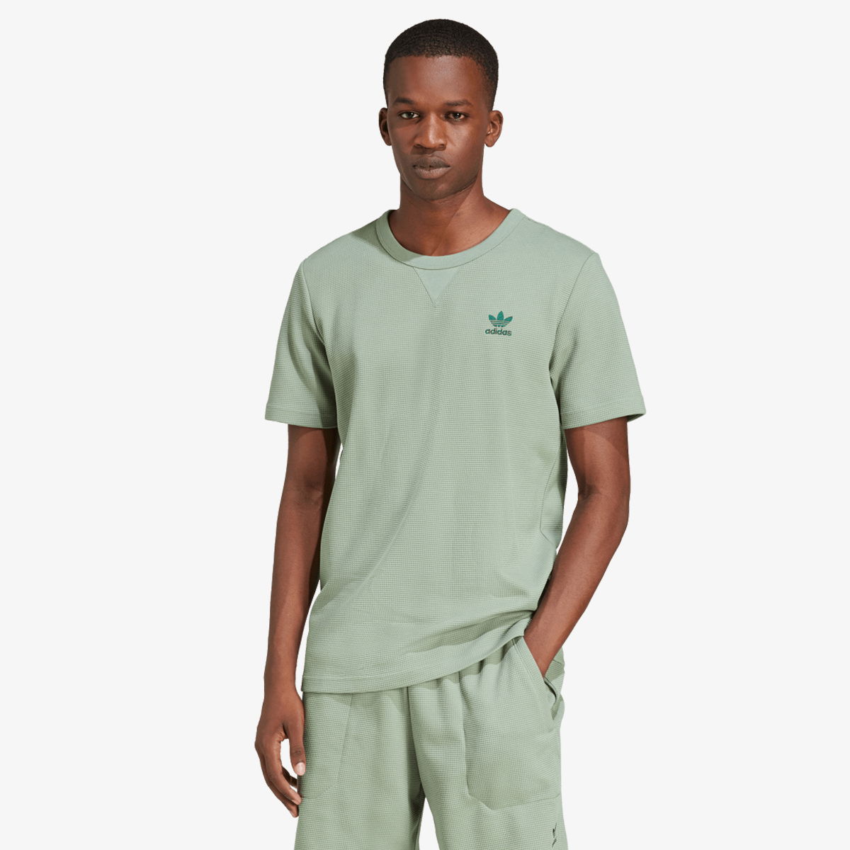 Тениска adidas Originals Essential Waffle T-Shirt Зелено | JD2446, 0