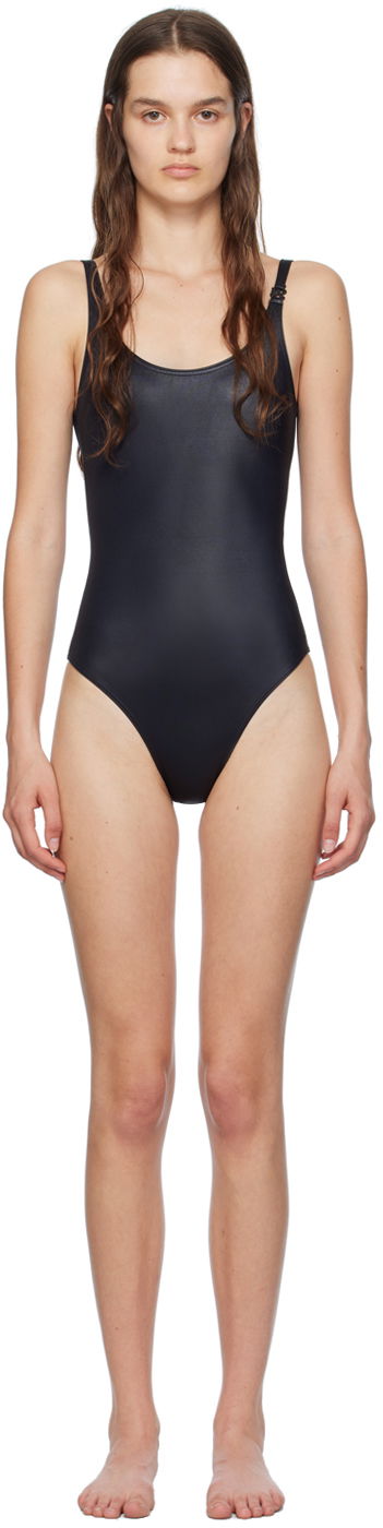 Бански Palm Angels Black Monogram One-Piece Swimsuit Черно | PWFC011F24FAB0021010