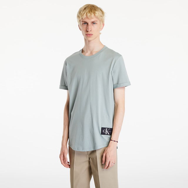 Badge Turn Up Short Sleeve T-Shirt Slate Gray