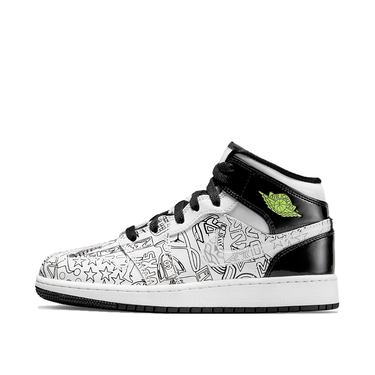 Кецове и обувки Jordan Air Jordan 1 Mid SE "DIY" GS Бяло | DC4099-100, 1