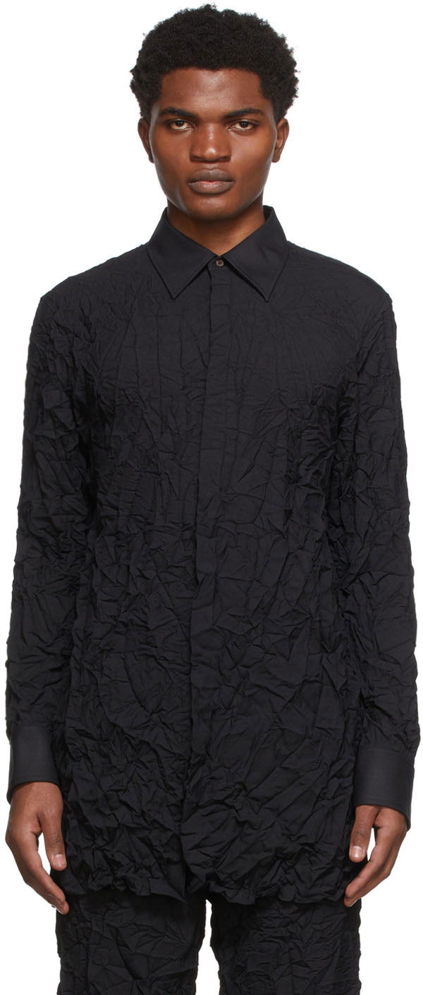 Риза Dion Lee Crinkle Button-Up Shirt Черно | C5017S22, 0