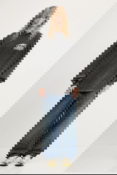 Тениска Aries Aries Aged Ancient Temple Printed Long Sleeve T-Shirt Черно | AR6014103, 4